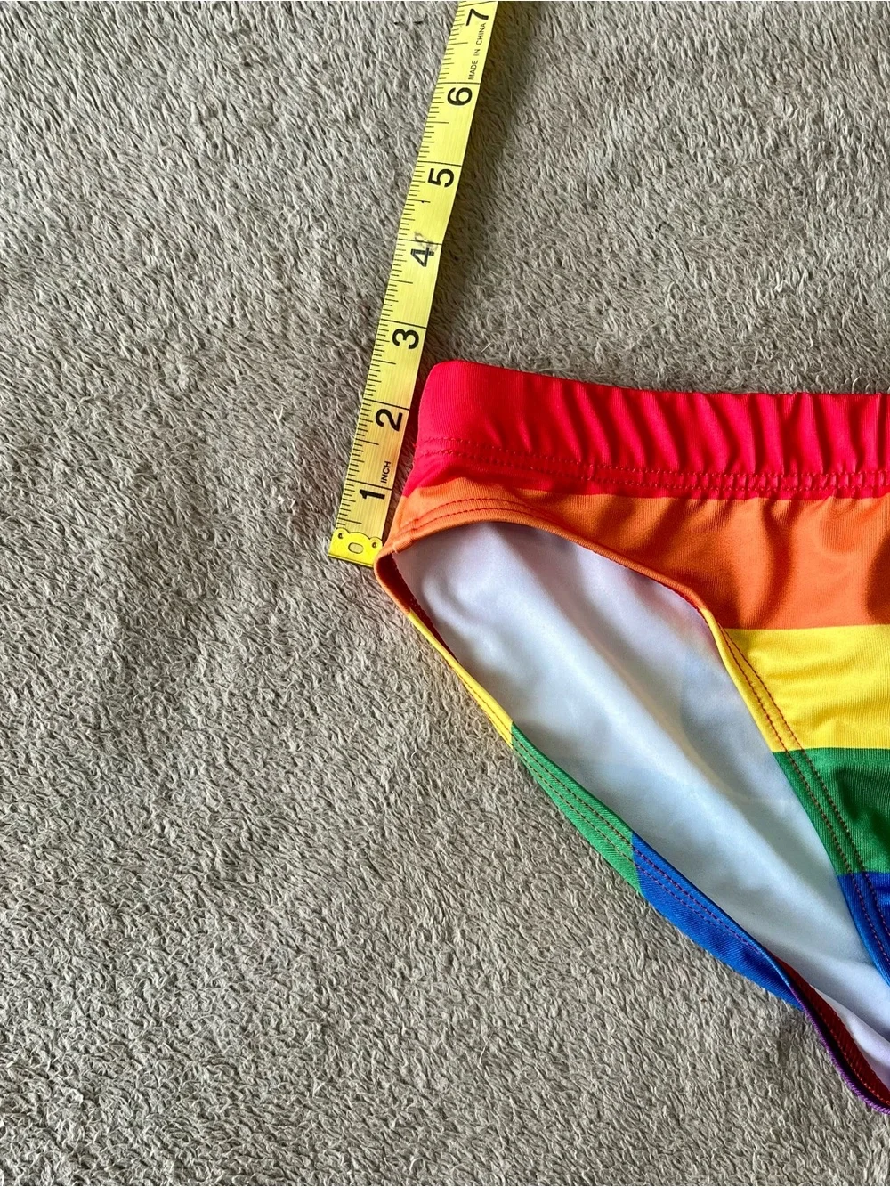 Addicted Brands Colorblock Men's Swim Brief in Red, Orange & Yellow - Picture 6 of 6